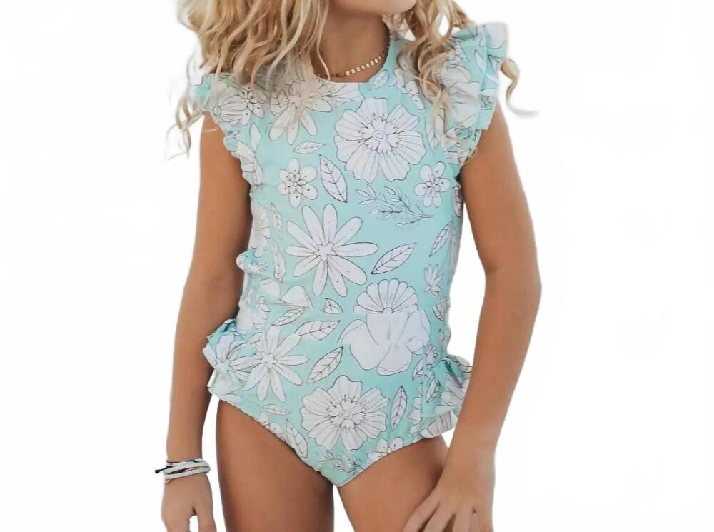 NEW OOPSIE DAISY grace open back swimsuit in mint floral